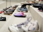 Shoes at the Grace Cathedral memorial