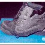 Photo of the "Bomb Shoe" Richard Reid used to try and blow up an airliner